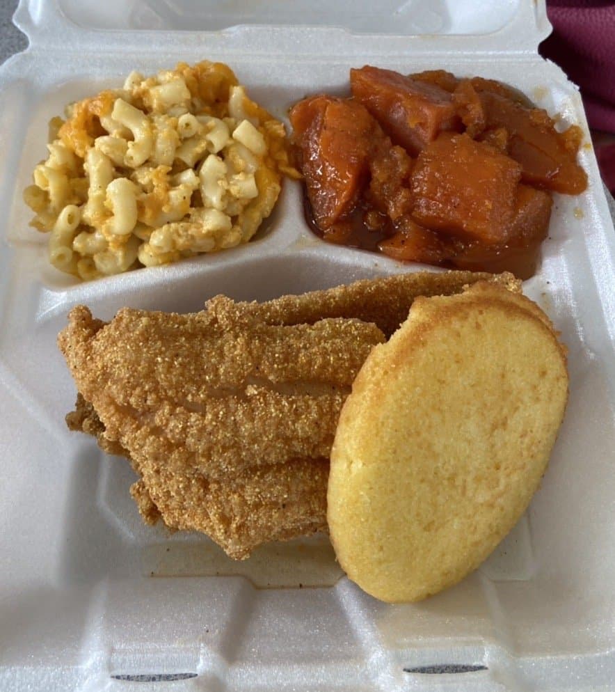 Catfish Dinner - Soul food dish at Josephine's Toledo Ohio