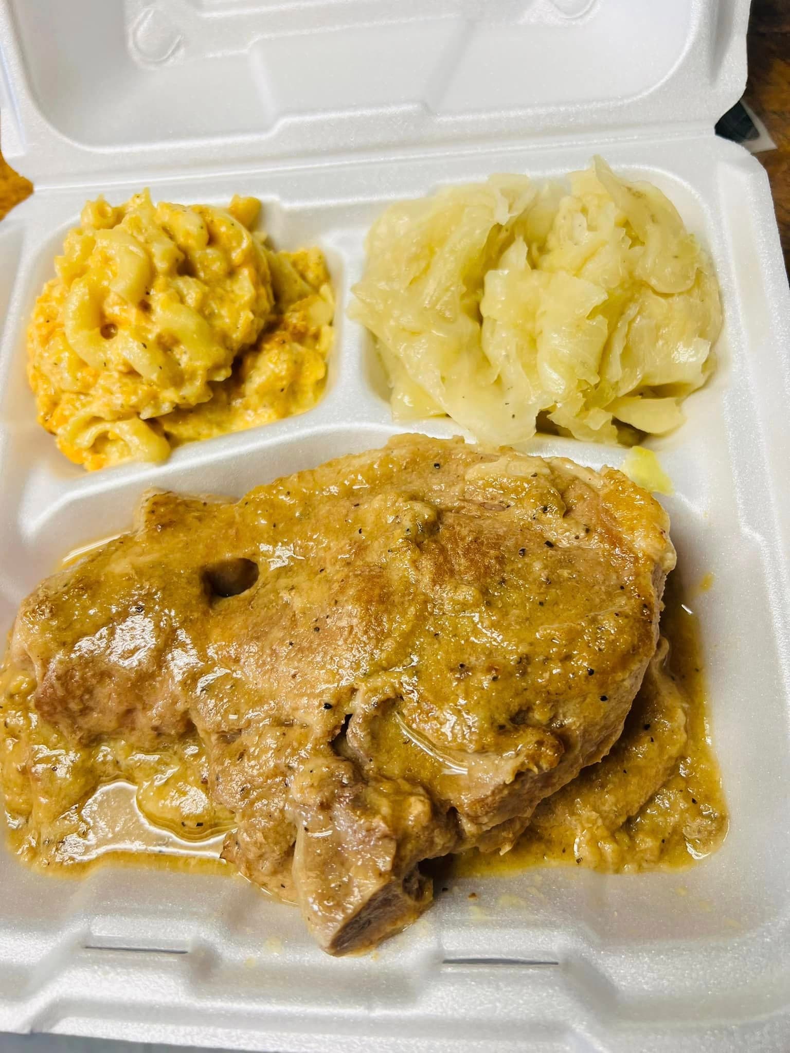 Smothered Pork Chops - Soul food dish at Josephine's Toledo Ohio